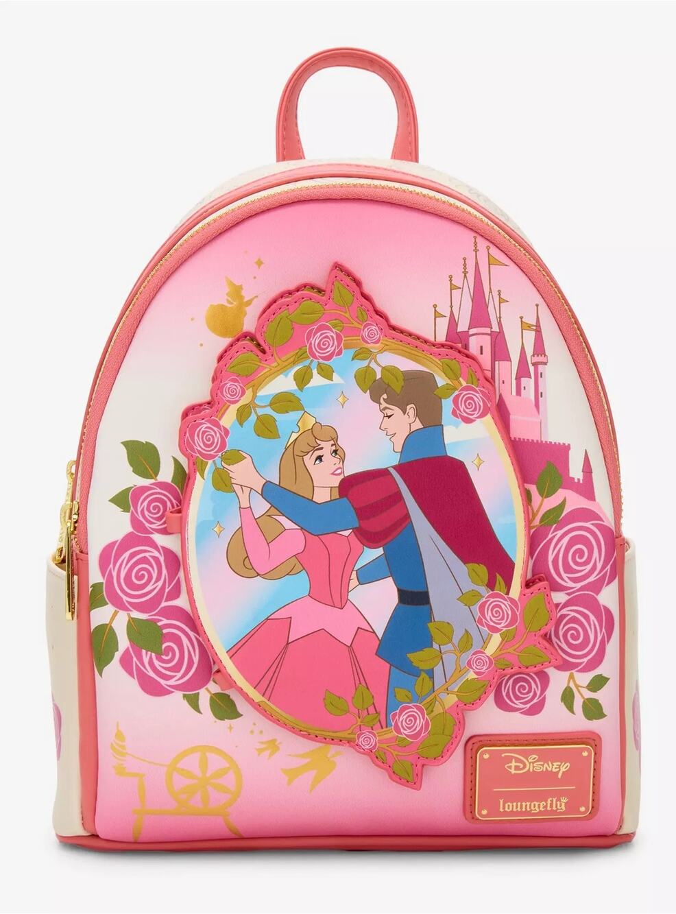 Loungefly Sleeping Beauty Aurora Floral Magnetic Door Backpack Exclusive NWT
